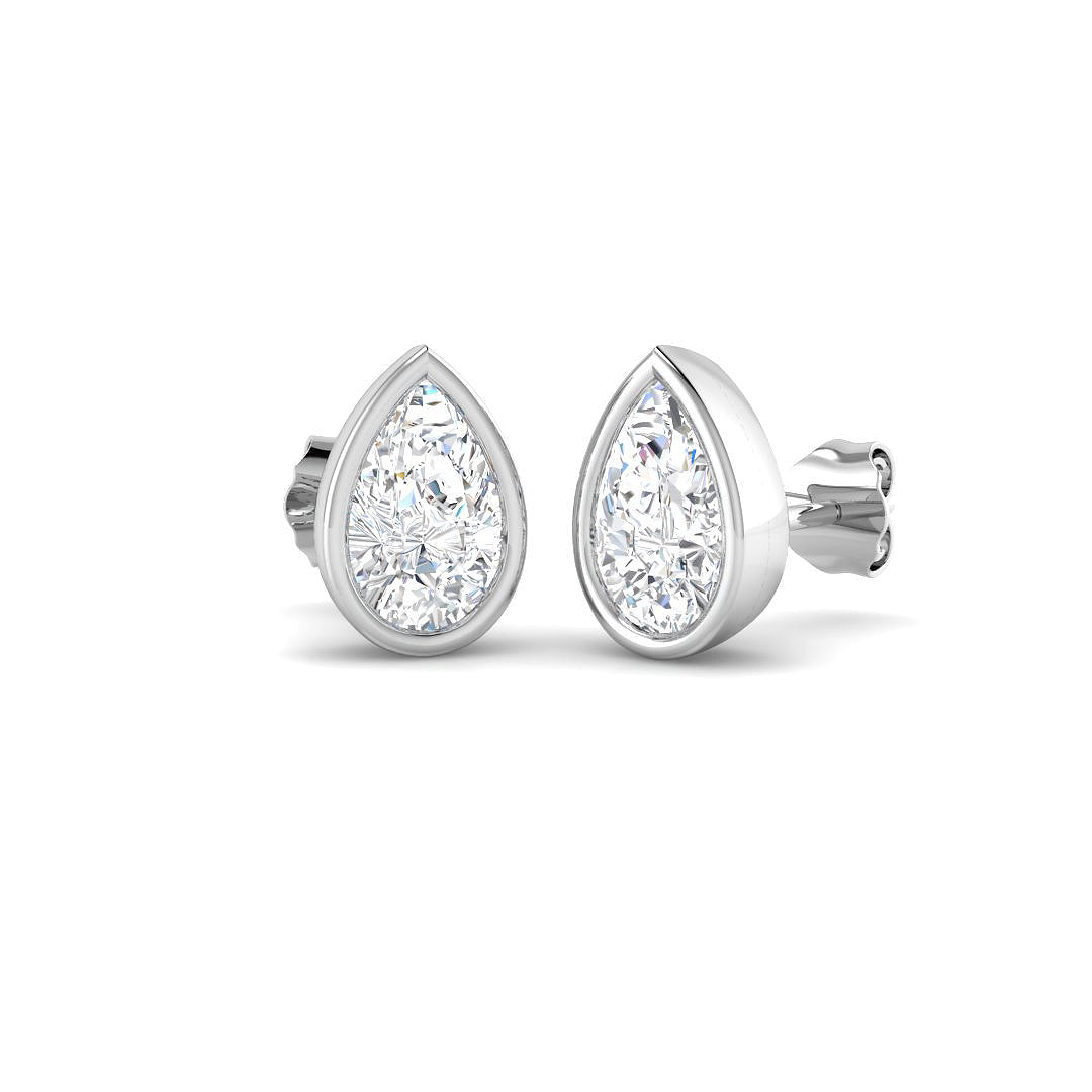 9ct White Gold Pear Lab Grown Diamond Earrings 1