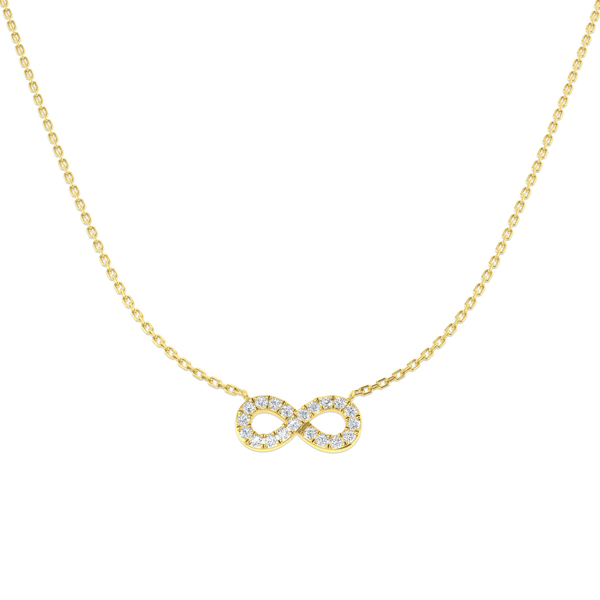 9ct Yellow Gold Round Lab Grown Diamond Necklace 1