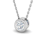 9ct White Gold Round Lab Grown Diamond Pendant 1