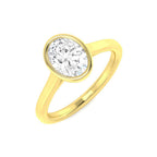 9ct Yellow Gold Oval Lab Grown Diamond Ring 1