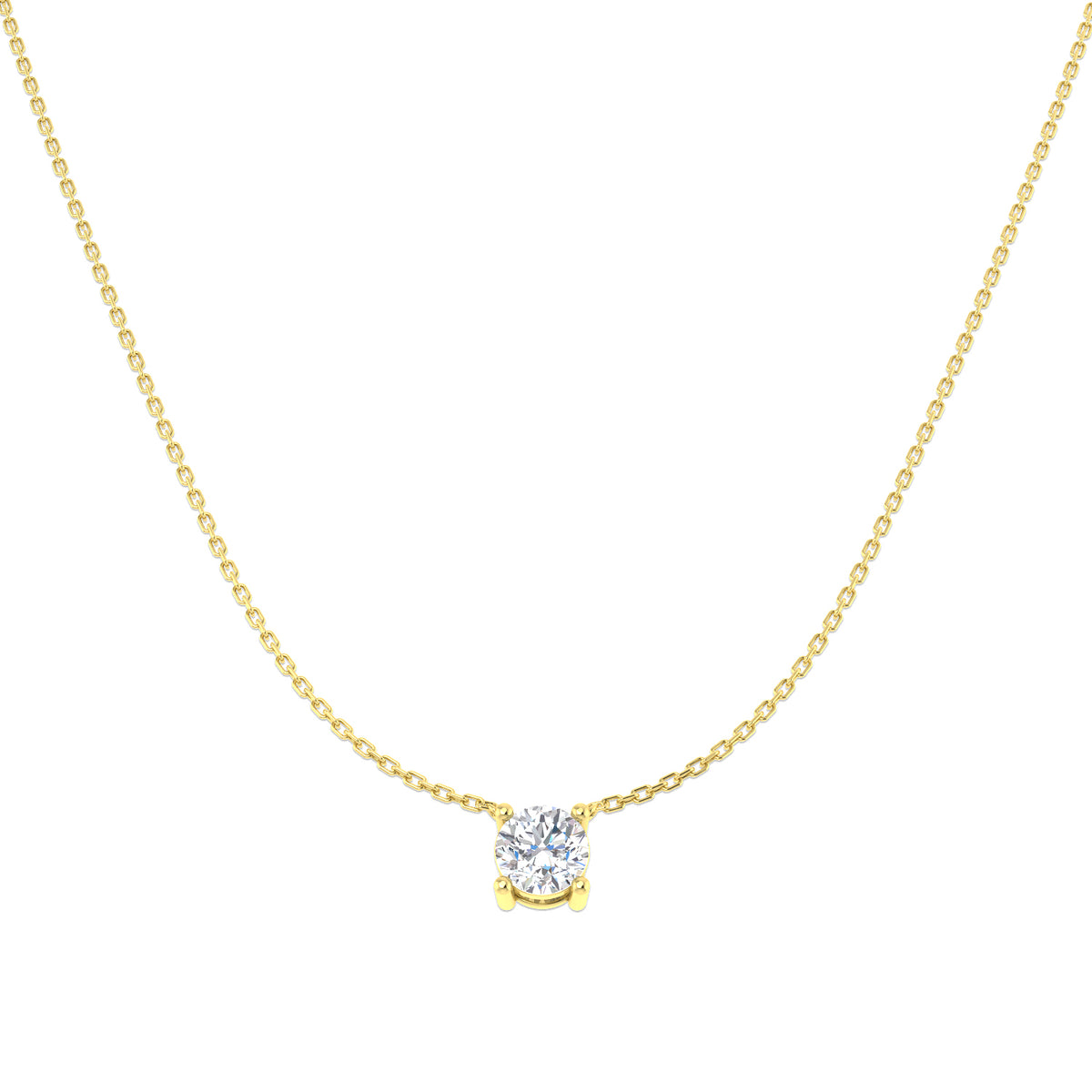 9ct Yellow Gold Round Lab Grown Diamond Necklace 1