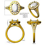 Platinum Oval Lab Grown Diamond Ring 3