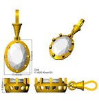 9ct Yellow Gold Oval Lab Grown Diamond Pendant 2