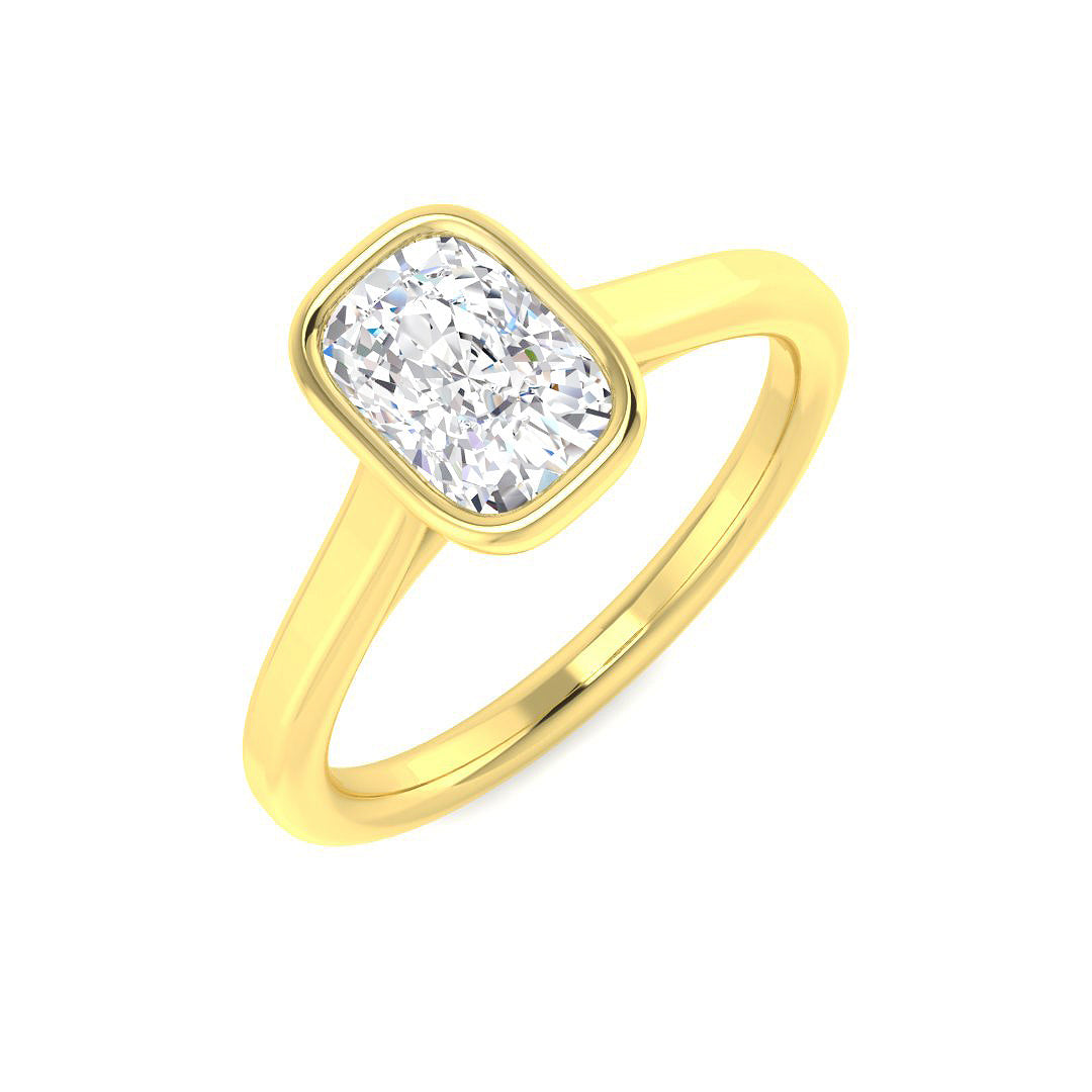 9ct Yellow Gold Cushion Lab Grown Diamond Ring 1