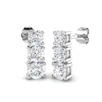 9ct White Gold Round Lab Grown Diamond Earrings 1