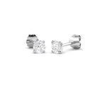 9ct White Gold Round Lab Grown Diamond Earrings 1