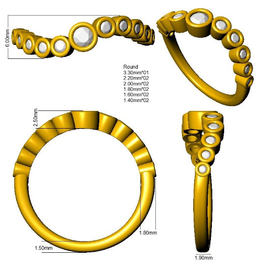 9ct Yellow Gold Round Lab Grown Diamond Ring 3
