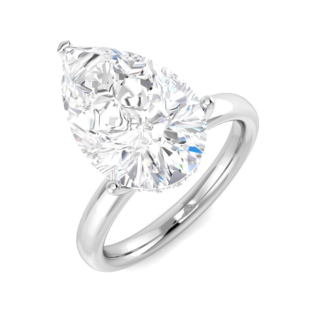9ct White Gold Pear Lab Grown Diamond Ring 1