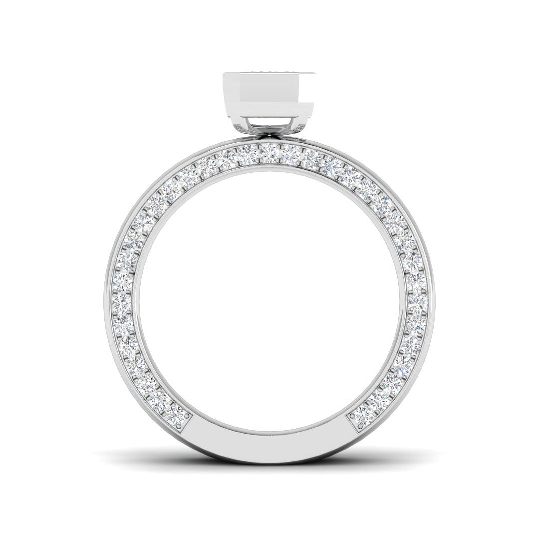 9ct White Gold Emerald Cut Lab Grown Diamond Ring 2