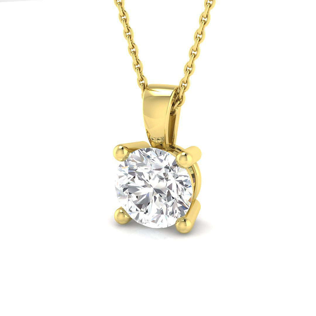 9ct Yellow Gold Round Lab Grown Diamond Pendant 1
