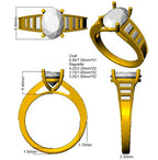 9ct Yellow Gold Baguette and Oval Lab Grown Diamond Ring 3