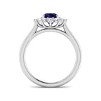9ct White Gold Oval Blue Sapphire and Diamond Ring 2