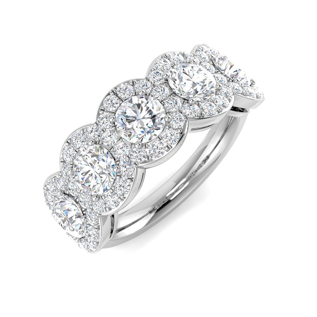 9ct White Gold Round Lab Grown Diamond Ring 1