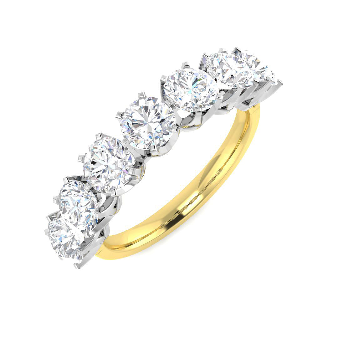 9ct Two Tone Round Cvd Old Cut Ring 1