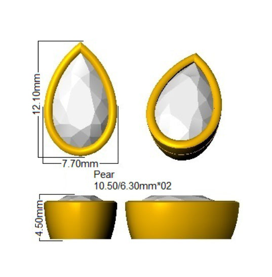 9ct Yellow Gold Pear Lab Grown Diamond Earrings 2