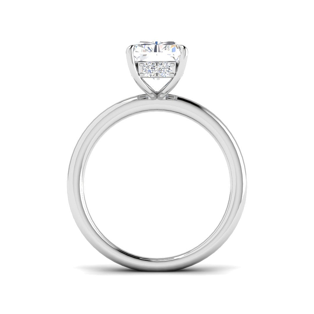 9ct White Gold Radiant Lab Grown Diamond Ring 2