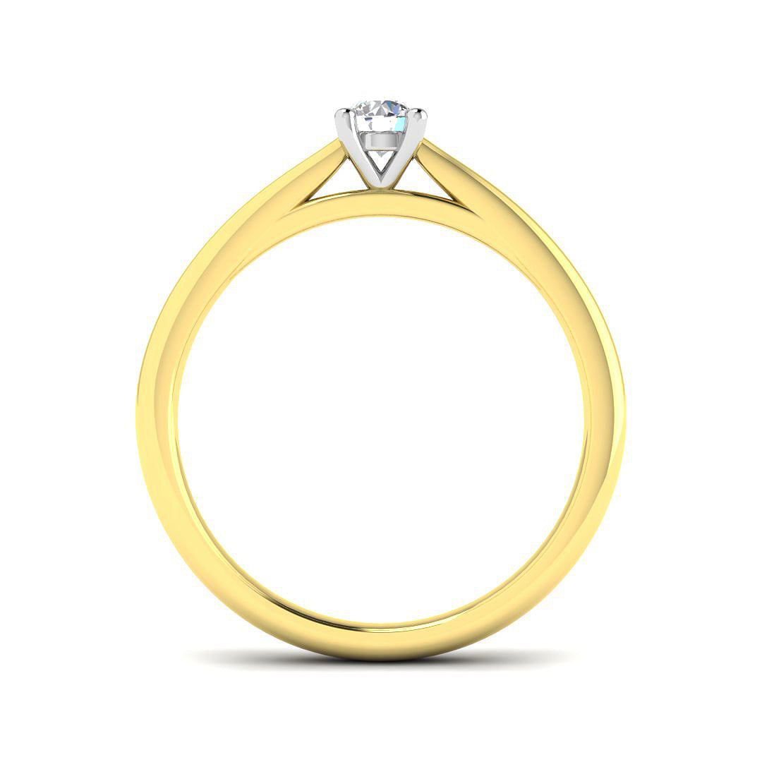 9ct Two Tone Round Lab Grown Diamond Ring 2