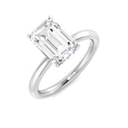 9ct White Gold Emerald Cut Lab Grown Diamond Ring 1