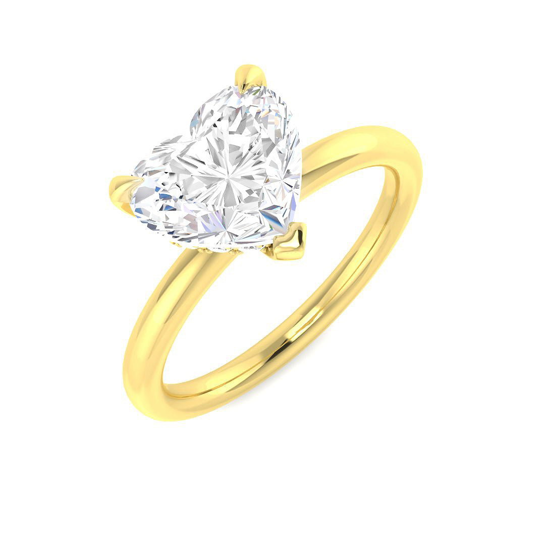 9ct Yellow Gold Heart Lab Grown Diamond Ring 1
