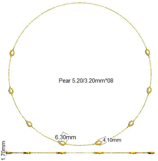 9ct White Gold Pear Lab Grown Diamond Necklace 2