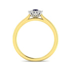 9ct Two Tone Oval Blue Sapphire and Diamond Ring 2