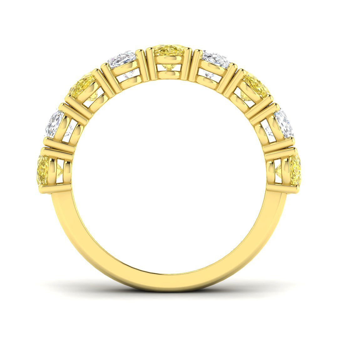 9ct Yellow Gold Oval Lab Grown Diamond and Lab Yellow Diamond Ring 2