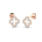 9ct Rose Gold Round Lab Grown Diamond Earrings 1