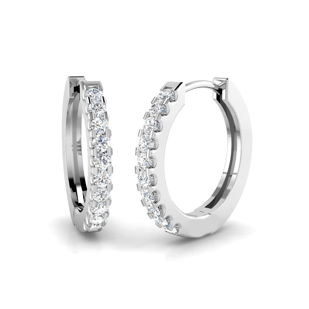 9ct White Gold Round Lab Grown Diamond Earrings 1