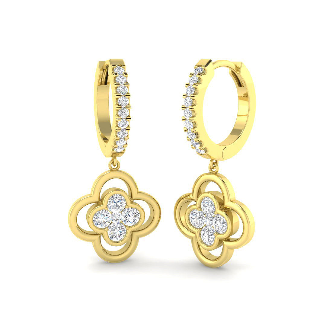 9ct Yellow Gold Round Lab Grown Diamond Earrings 1