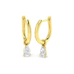 9ct Yellow Gold Pear Lab Grown Diamond Earrings 1