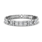 9ct White Gold Baguette Lab Grown Diamond Bracelet 1