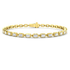 9ct Yellow Gold Emerald Cut Lab Grown Diamond Bracelet 1