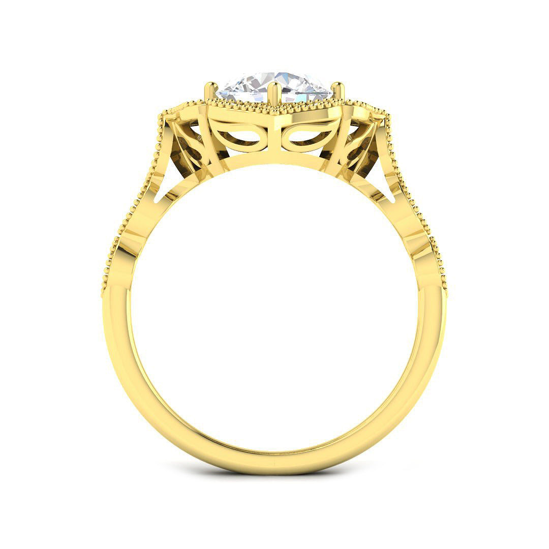 9ct Yellow Gold Round Lab Grown Diamond Ring 2