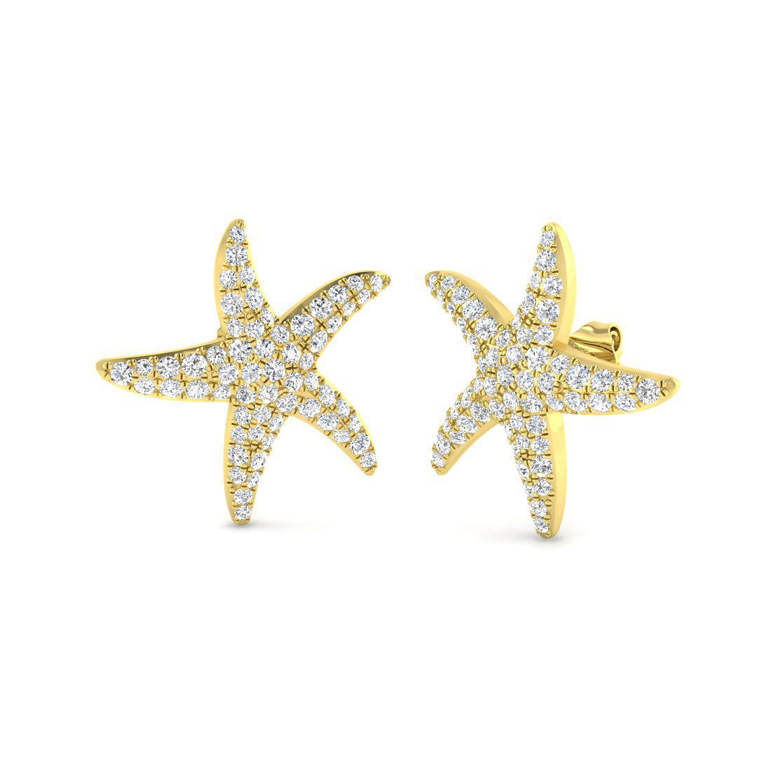 9ct Yellow Gold Round Lab Grown Diamond Earrings 1