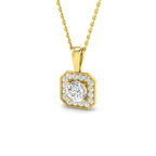 9ct Yellow Gold Round Lab Grown Diamond Pendant 1
