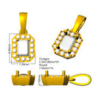 9ct Yellow Gold Emerald Cut Lab Grown Diamond Pendant 2