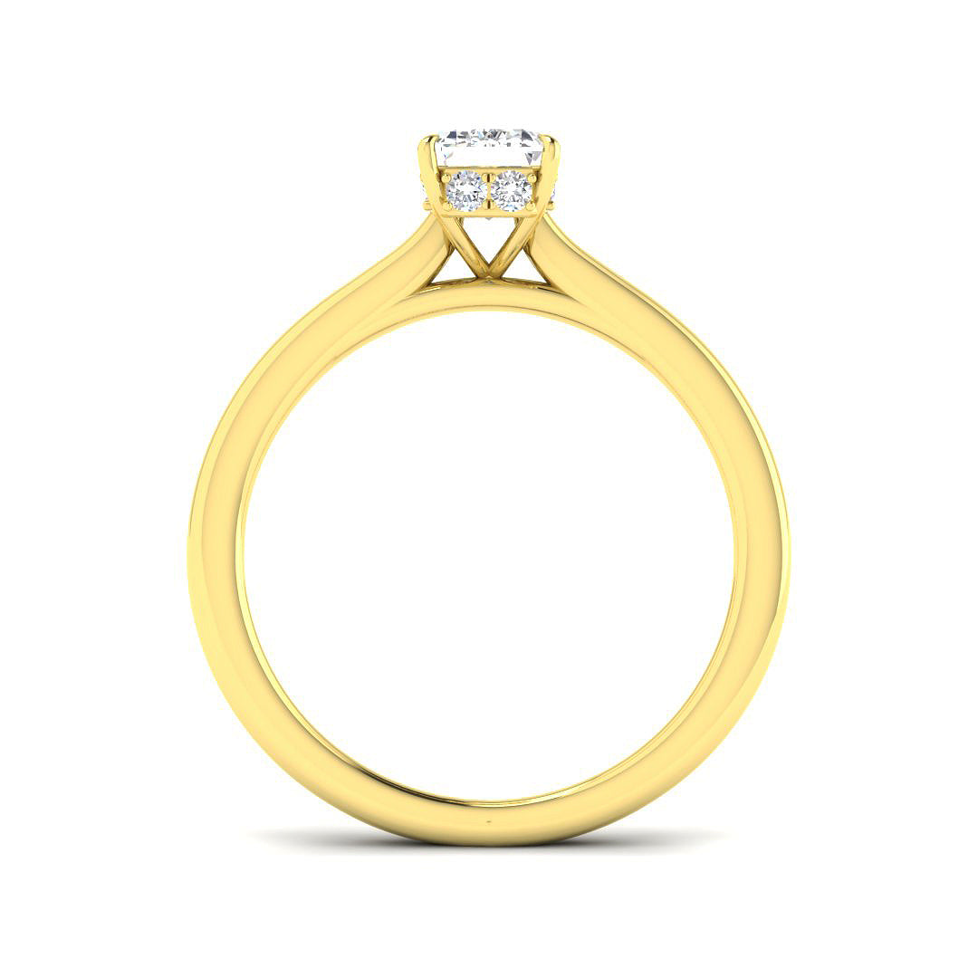 9ct Yellow Gold Emerald Cut Lab Grown Diamond Ring 2