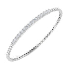 9ct White Gold Round Lab Grown Diamond Bangle 1