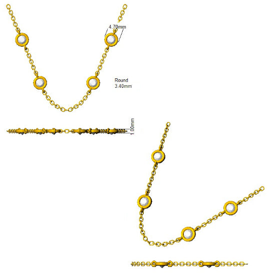 9ct White Gold Round Lab Grown Diamond Necklace 2