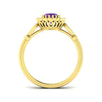 9ct Yellow Gold Oval Amethyst and Diamond Ring 2