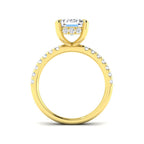 9ct Yellow Gold Emerald Cut Lab Grown Diamond Ring 2