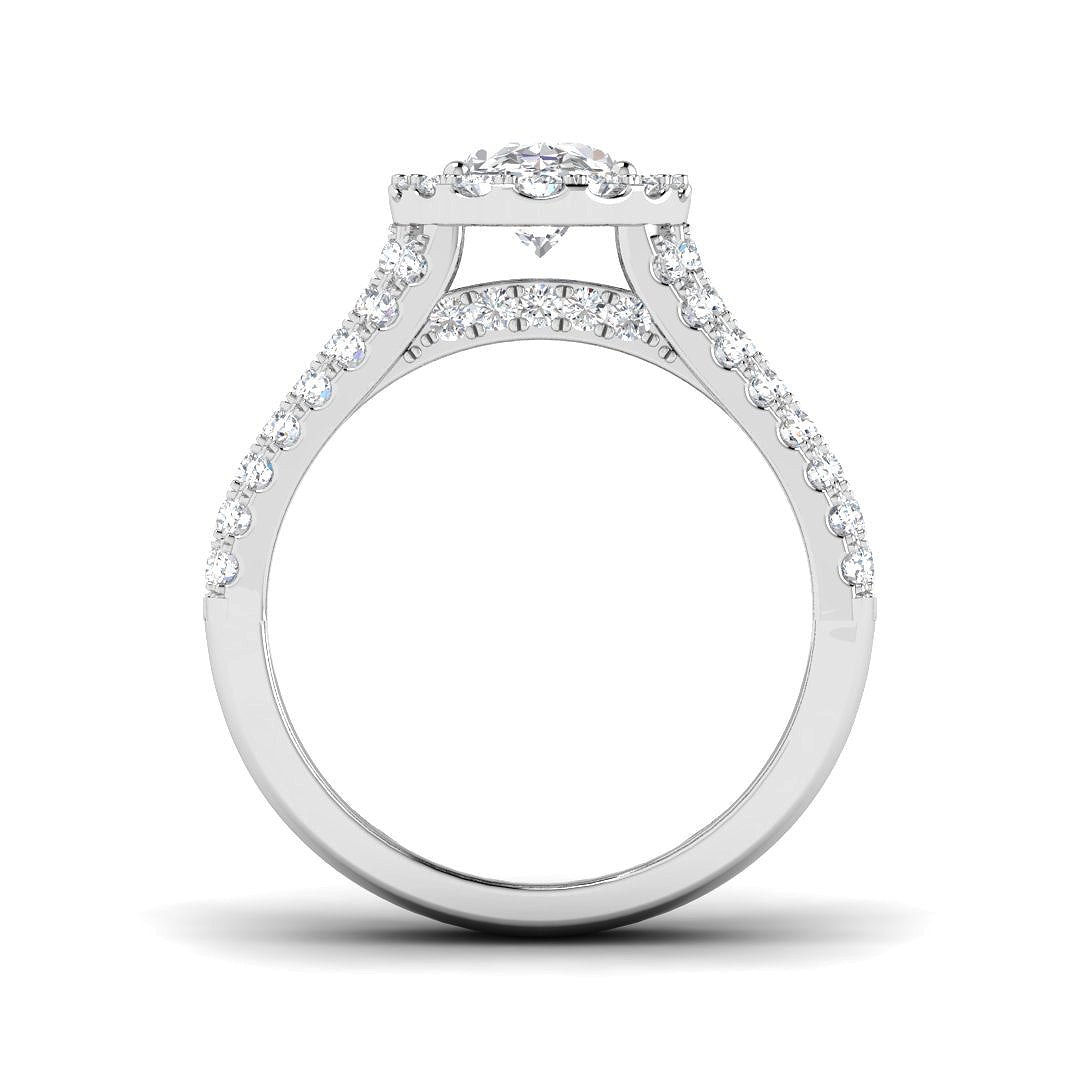 Platinum Oval Lab Grown Diamond Ring 2