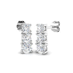 9ct White Gold Round Lab Grown Diamond Earrings 1