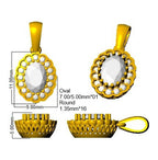 9ct Yellow Gold Oval Lab Grown Diamond Pendant 2