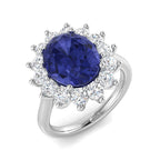 9ct White Gold Oval Tanzanite and Diamond Ring 1