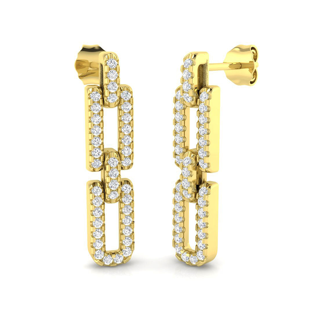 9ct Yellow Gold Round Lab Grown Diamond Earrings 1
