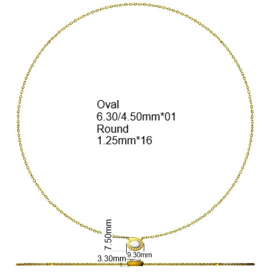 9ct White Gold Oval Lab Grown Diamond Necklace 2