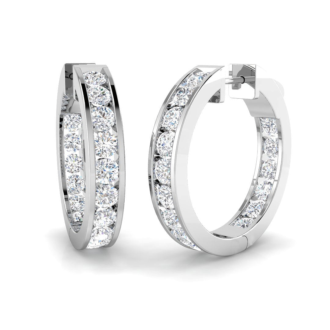 9ct White Gold Round Lab Grown Diamond Earrings 1