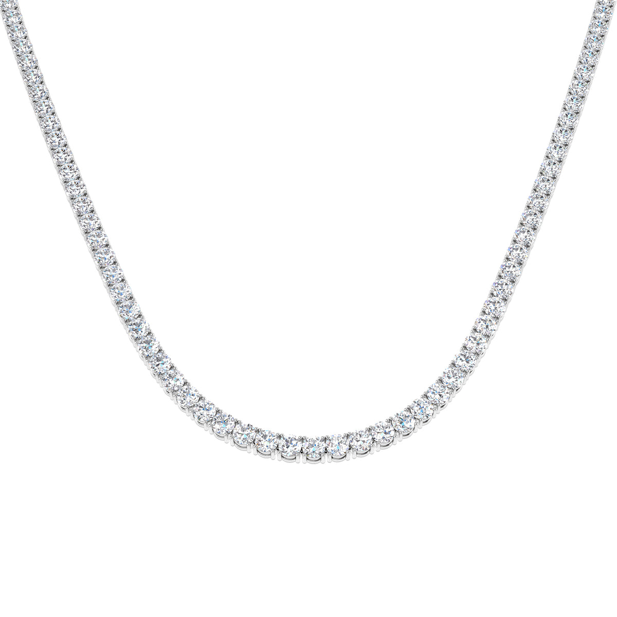 9ct White Gold Round Lab Grown Diamond Necklace 1