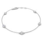 9ct White Gold Round Lab Grown Diamond Bracelet 1